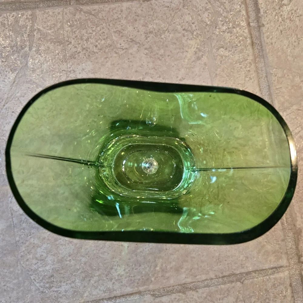 Hand Blown Green Glass Vase